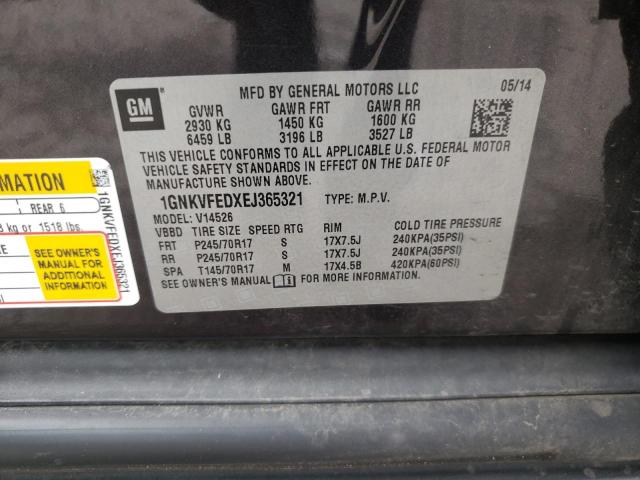 Photo 10 from auction – 2014 CHEVROLET TRAVERSE L with VIN 1GNKVFEDXEJ365321