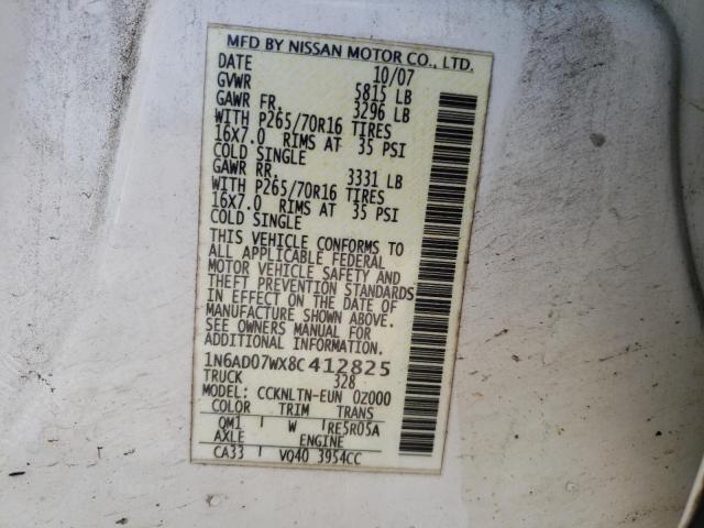 Photo 10 from auction – 2008 NISSAN FRONTIER C with VIN 1N6AD07WX8C412825