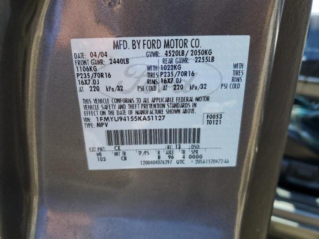 Photo 10 from auction – 2005 FORD ESCAPE LIM with VIN 1FMYU94155KA51127