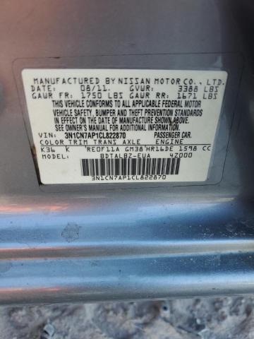 Photo 10 from auction – 2012 NISSAN VERSA S with VIN 3N1CN7AP1CL822870
