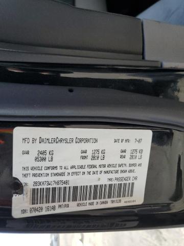 Photo 10 from auction – 2007 DODGE CHARGER SR with VIN 2B3KA73W17H875481