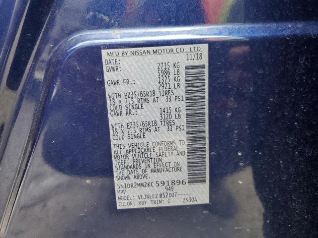 Photo 10 from auction – 2019 NISSAN PATHFINDER with VIN 5N1DR2MM2KC591896