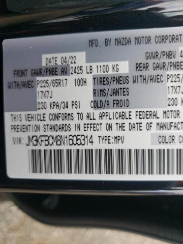 Photo 10 from auction – 2022 MAZDA CX-5 PREFE with VIN JM3KFBCM8N1605314
