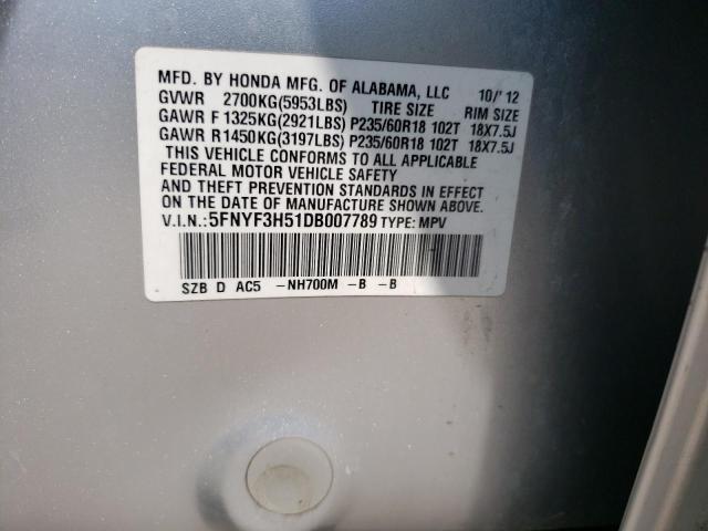 Photo 10 from auction – 2013 HONDA PILOT EXL with VIN 5FNYF3H51DB007789