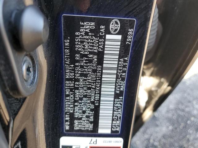Photo 10 from auction – 2014 TOYOTA CAMRY HYBR with VIN 4T1BD1FK4EU138289