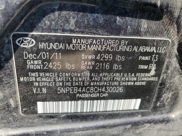 Photo 10 from auction – 2012 HYUNDAI SONATA GLS with VIN 5NPEB4AC8CH430026