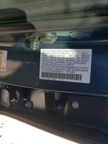 Photo 10 from auction – 2022 HONDA PILOT ELIT with VIN 5FNYF6H02NB029176
