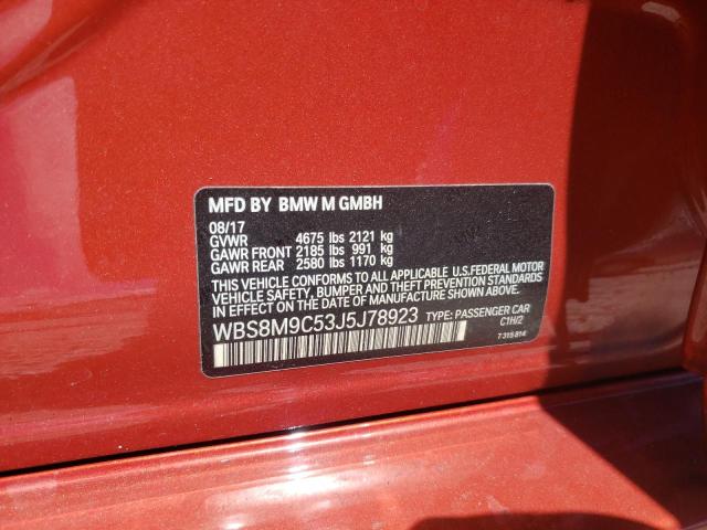 Photo 10 from auction – 2018 BMW M3 with VIN WBS8M9C53J5J78923