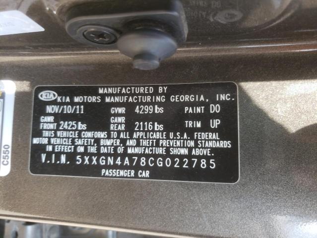Photo 10 from auction – 2012 KIA OPTIMA EX with VIN 5XXGN4A78CG022785