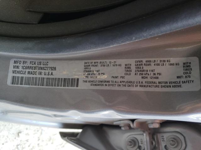 Photo 10 from auction – 2022 RAM 1500 BIG H with VIN 1C6RREBTXNN227926