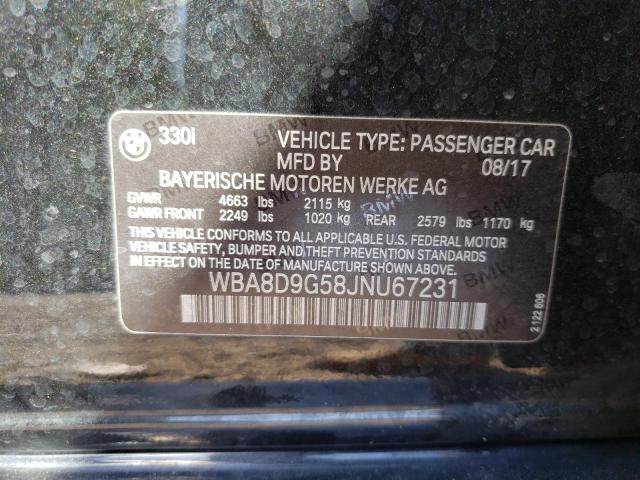 Photo 10 from auction – 2018 BMW 330 XI with VIN WBA8D9G58JNU67231