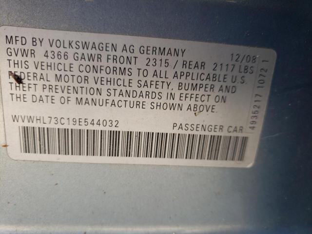 Photo 10 from auction – 2009 VOLKSWAGEN CC LUXURY with VIN WVWHL73C19E544032