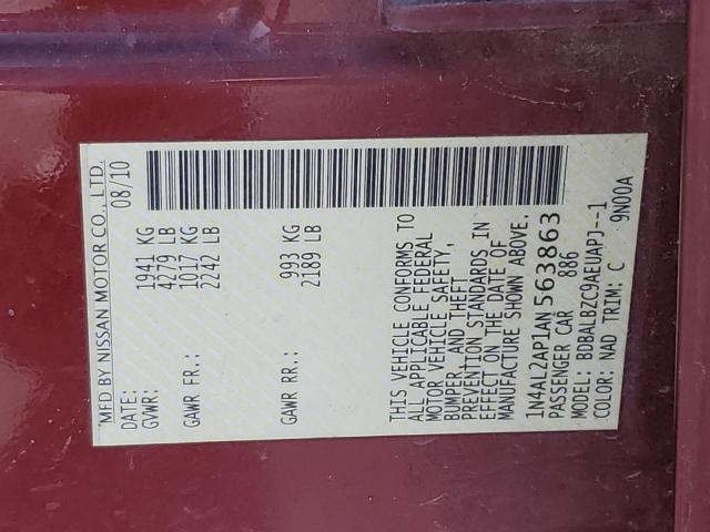Foto 10 de la subasta – 2010 NISSAN ALTIMA BAS con VIN 1N4AL2AP1AN563863