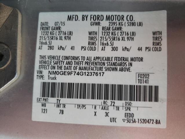Photo 10 from auction – 2016 FORD TRANSIT CO with VIN NM0GE9F74G1237617