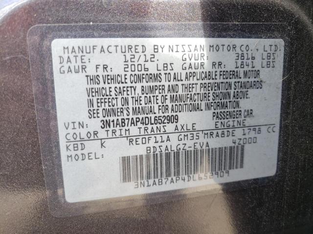 Photo 10 from auction – 2013 NISSAN SENTRA S with VIN 3N1AB7AP4DL652909