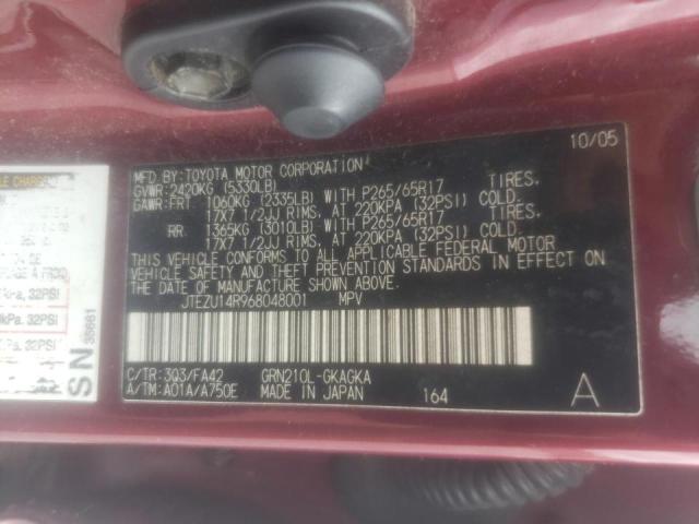 Photo 10 from auction – 2006 TOYOTA 4RUNNER SR with VIN JTEZU14R968048001