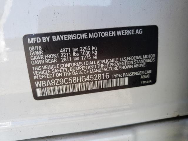 Photo 10 from auction – 2017 BMW 330 XIGT with VIN WBA8Z9C58HG452816