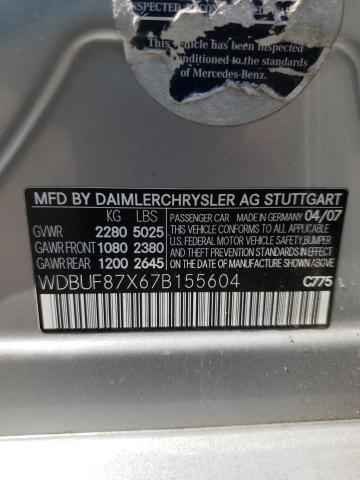 Photo 10 from auction – 2007 MERCEDES-BENZ E 350 4MAT with VIN WDBUF87X67B155604
