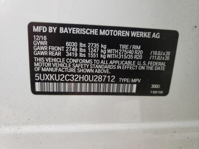 Photo 10 from auction – 2017 BMW X6 XDRIVE3 with VIN 5UXKU2C32H0U28712