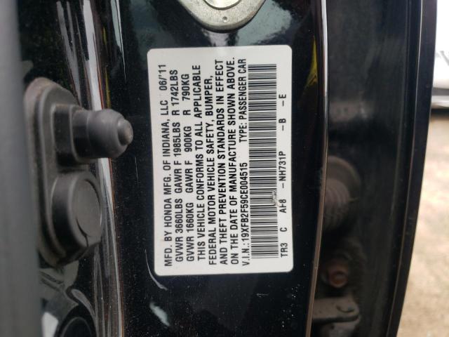 Photo 10 from auction – 2012 HONDA CIVIC LX with VIN 19XFB2F59CE004515