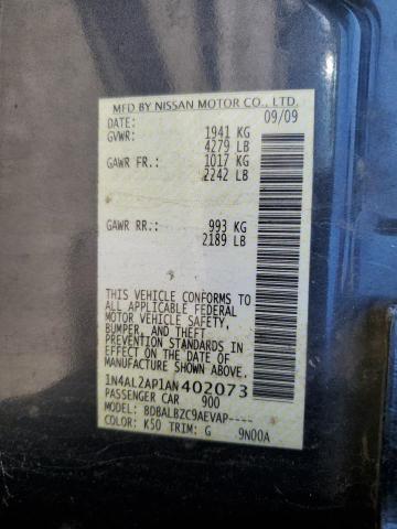 Photo 10 from auction – 2010 NISSAN ALTIMA BAS with VIN 1N4AL2AP1AN402073