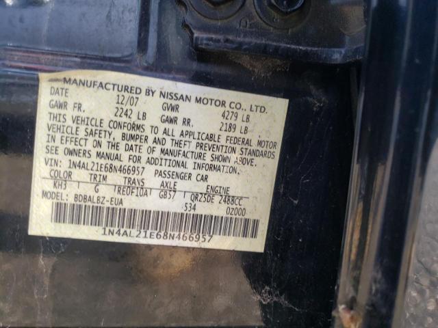 Photo 10 from auction – 2008 NISSAN ALTIMA 2.5 with VIN 1N4AL21E68N466957