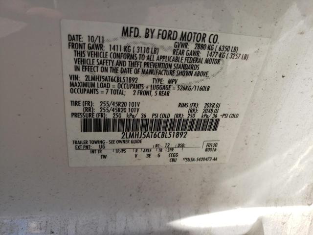 Photo 10 from auction – 2012 LINCOLN MKT with VIN 2LMHJ5AT6CBL51892