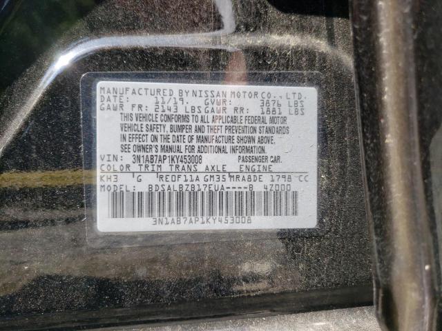 Photo 10 from auction – 2019 NISSAN SENTRA S with VIN 3N1AB7AP1KY453008