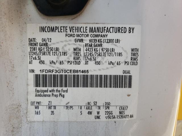 Photo 10 from auction – 2012 FORD F350 SUPER with VIN 1FDRF3GT0CEB81465