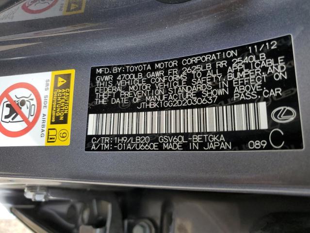 Photo 10 from auction – 2013 LEXUS ES 350 with VIN JTHBK1GG2D2030637