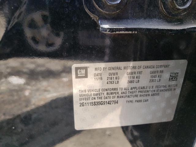 Photo 10 from auction – 2016 CHEVROLET IMPALA LT with VIN 2G1115S35G9142794