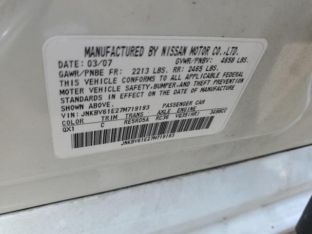 Photo 10 from auction – 2007 INFINITI G35 with VIN JNKBV61E27M719193