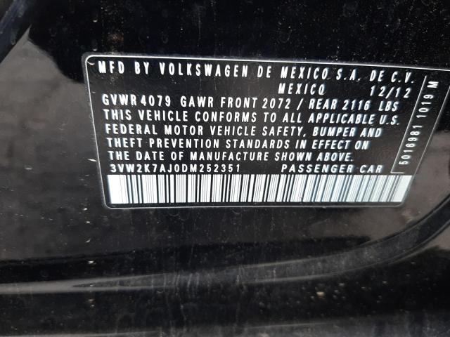 Photo 10 from auction – 2013 VOLKSWAGEN JETTA BASE with VIN 3VW2K7AJ0DM252351