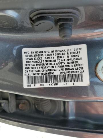 Photo 10 from auction – 2012 HONDA CIVIC EX with VIN 19XFB2F86CE039555