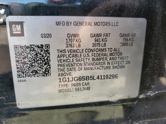 Photo 10 from auction – 2020 CHEVROLET SONIC with VIN 1G1JG6SB5L4119296