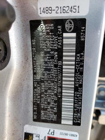 Photo 10 from auction – 2017 TOYOTA CAMRY LE with VIN 4T1BF1FK1HU777793