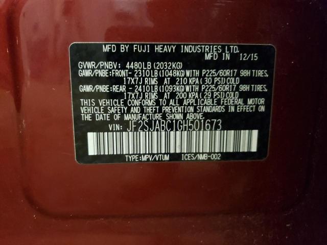 Photo 10 from auction – 2016 SUBARU FORESTER 2 with VIN JF2SJABC1GH501673