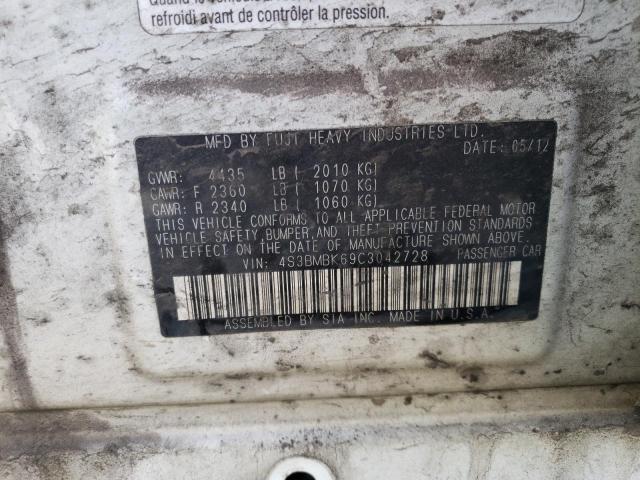 Photo 10 from auction – 2012 SUBARU LEGACY 2.5 with VIN 4S3BMBK69C3042728