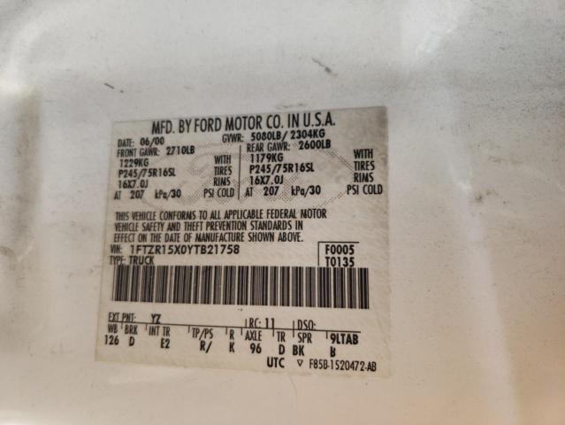 Photo 10 from auction – 2000 FORD RANGER SUP with VIN 1FTZR15X0YTB21758