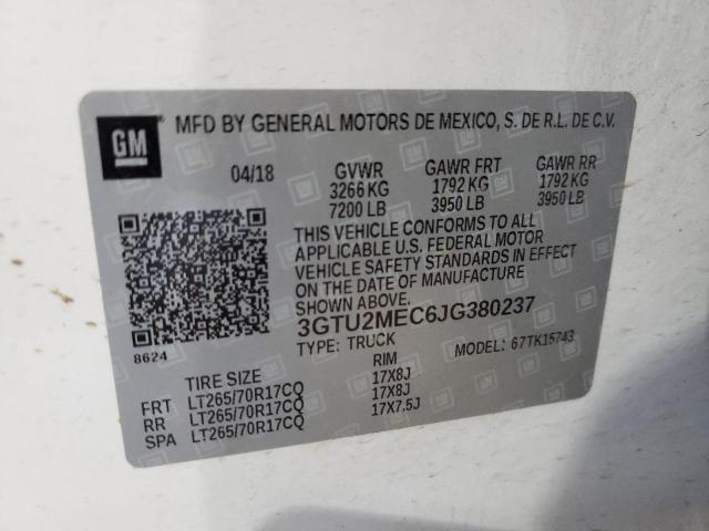 Photo 10 from auction – 2018 GMC SIERRA K15 with VIN 3GTU2MEC6JG380237