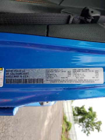 Photo 10 from auction – 2021 JEEP GLADIATOR with VIN 1C6JJTEG0ML583917
