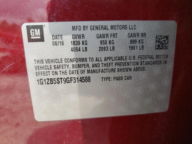 Photo 10 from auction – 2016 CHEVROLET MALIBU LS with VIN 1G1ZB5ST9GF314588