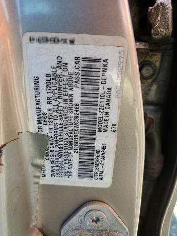Photo 10 from auction – 1998 TOYOTA COROLLA VE with VIN 2T1BR18EXWC082466