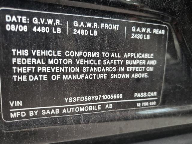 Photo 10 from auction – 2007 SAAB 9-3 2.0T with VIN YS3FD59Y971005666