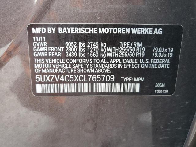 Photo 10 from auction – 2012 BMW X5 XDRIVE3 with VIN 5UXZV4C5XCL765709