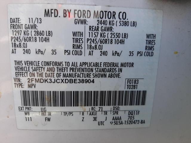 Photo 10 from auction – 2013 FORD EDGE SEL with VIN 2FMDK3JCXDBE38904
