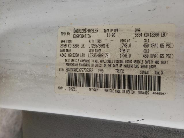 Photo 10 from auction – 2007 DODGE RAM 3500 S with VIN 3D7MX48CX7G736362
