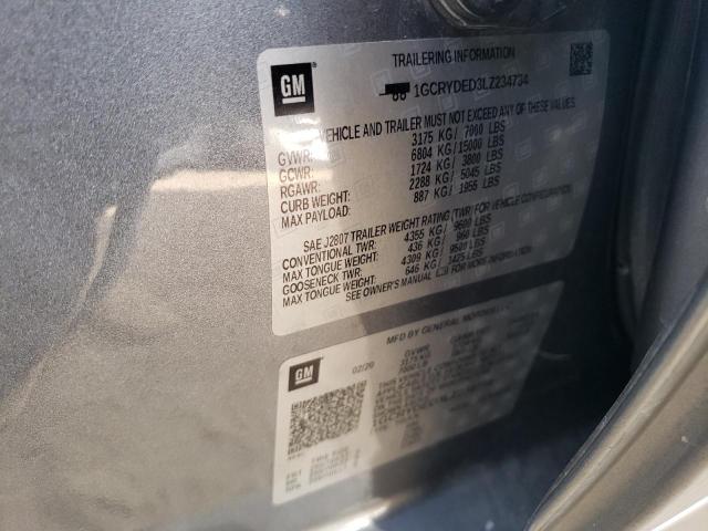Photo 10 from auction – 2020 CHEVROLET SILVERADO with VIN 1GCRYDED3LZ234734