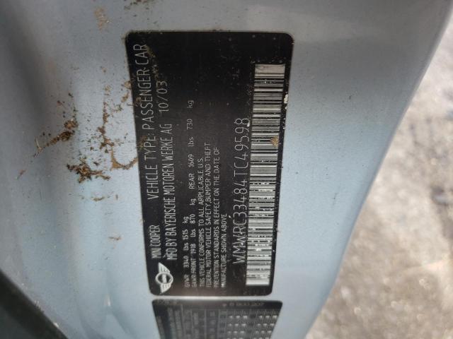 Photo 10 from auction – 2004 MINI COOPER with VIN WMWRC33484TC49598