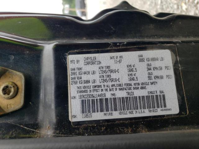 Photo 10 from auction – 1998 DODGE RAM 2500 with VIN 1B7KC23D9WJ144918